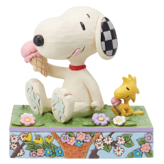 Snoopy and Woodstock Eating Ice Cream