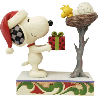 Snoopy giving Woodstock a Gift