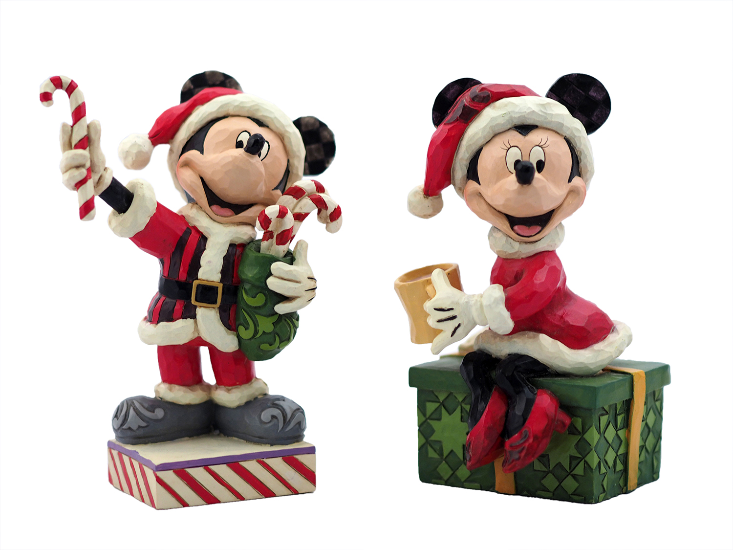 ディズニーフィギュア】クリスマス・ミッキー＆ミニーのフィギュアを