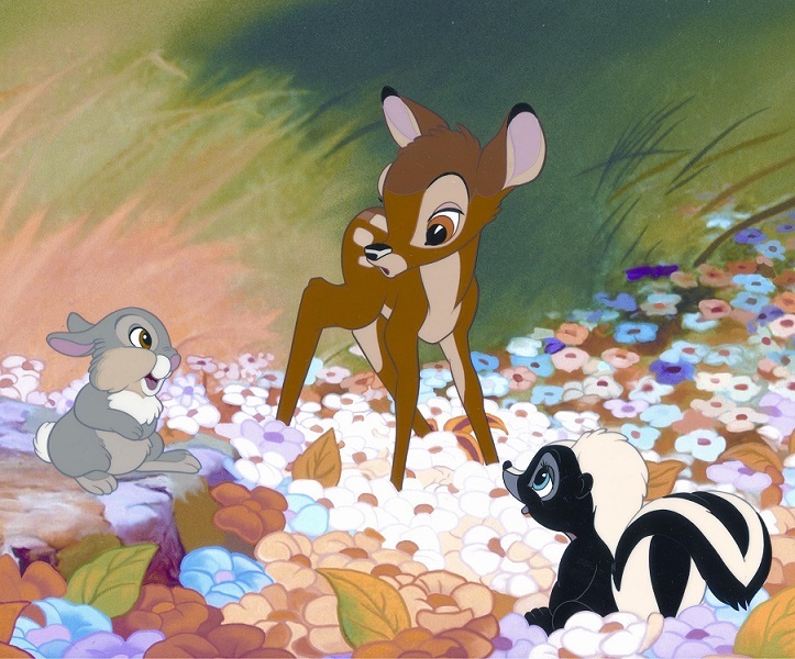 レア☆WDCC バンビ Bambi ＆ Mother 小鹿 お花畑 Purty Flower 陶器製 